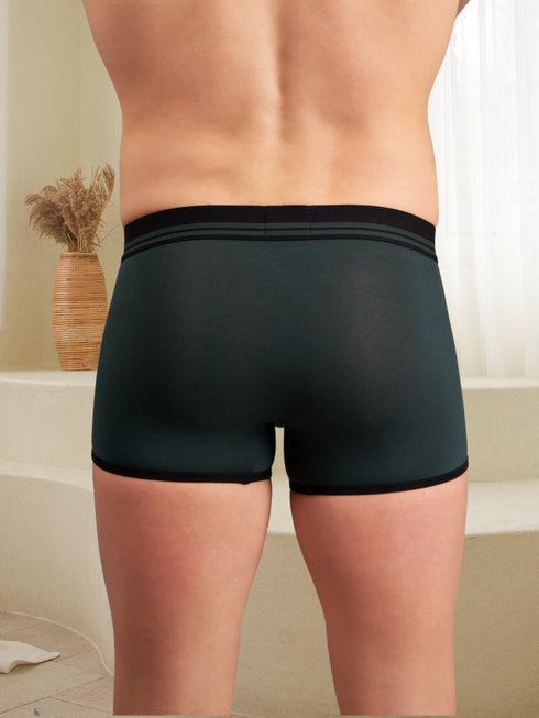 Experience Luxury Everyday – Ultra-Soft Men's Micromodal Solid Trunks Midnight Grey